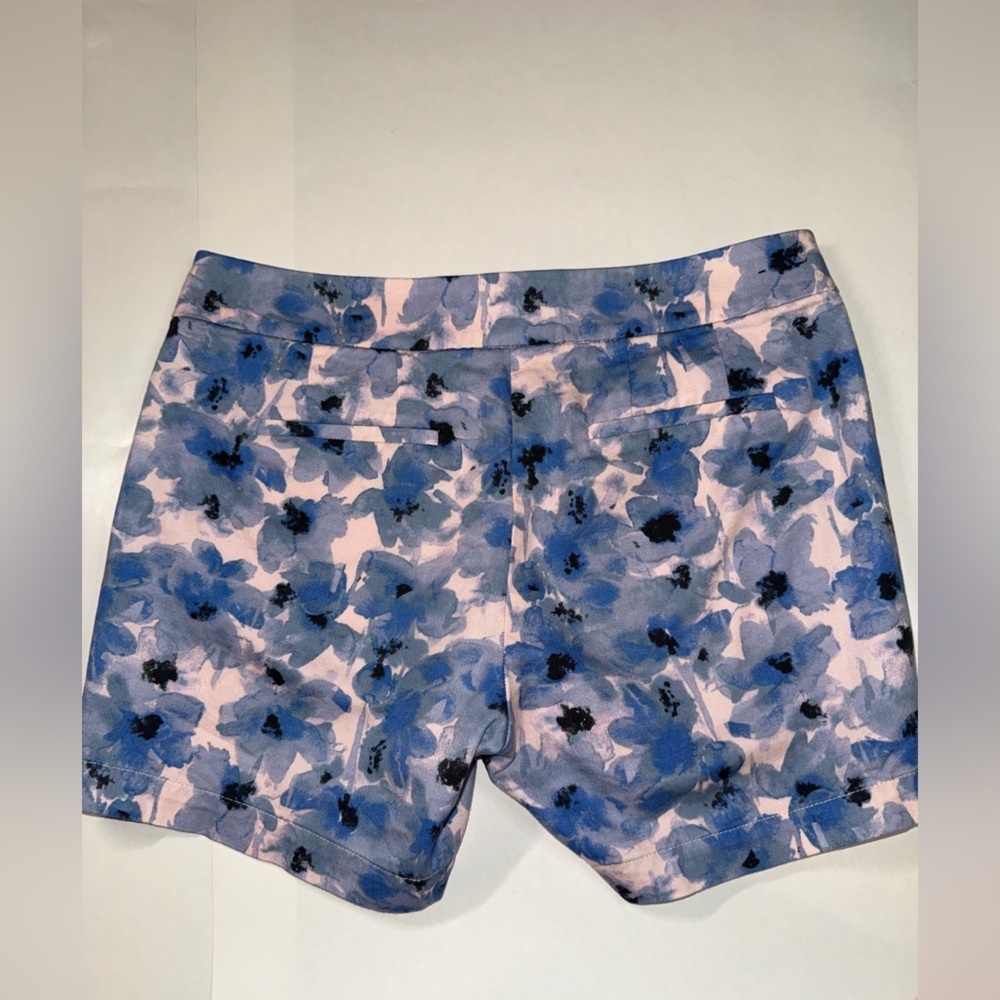 J. Crew Watercolor Floral Chino Shorts Size 2 Pink Blue 100% Cotton Preppy - Picture 5 of 12